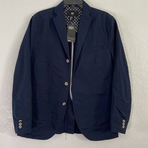 NWT H&M Slim Fit Navy Blue Blazer Sport Coat Men’s 42R Casual Business